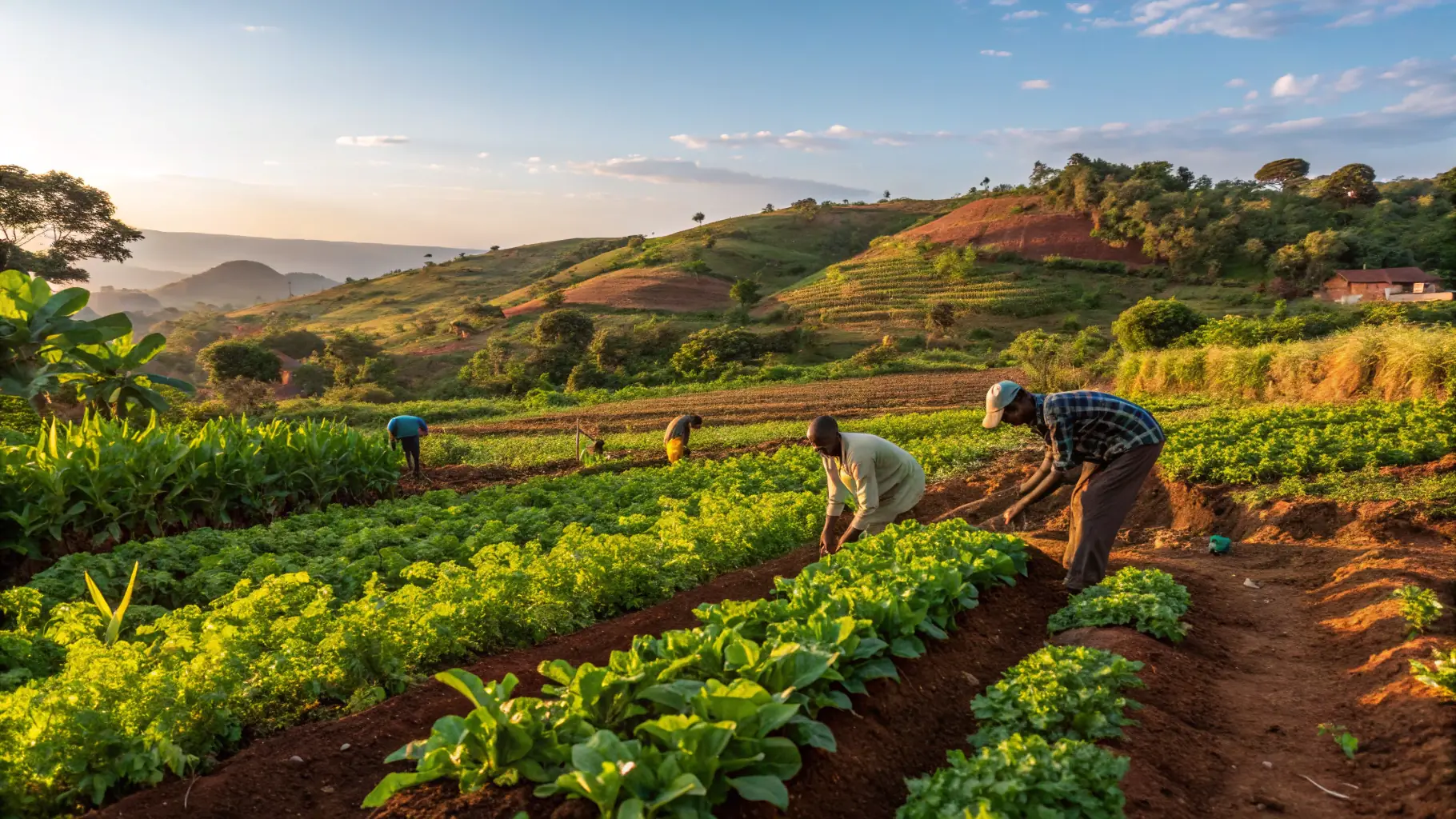 A lush green plot of land in Aburi, Ghana, showcasing its natural beauty and potential for development.