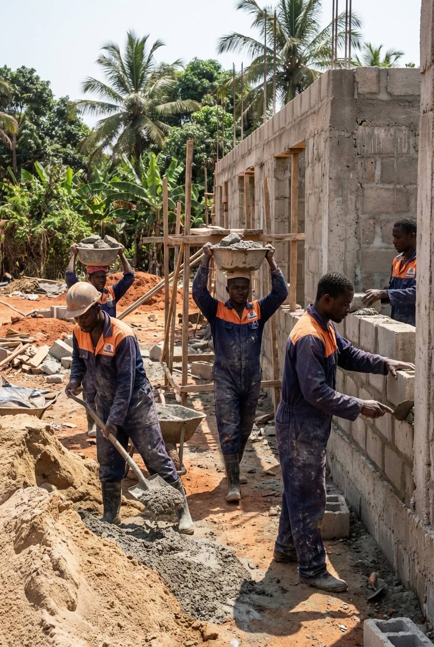 building construction in Ghana